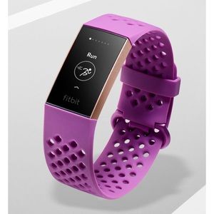 FITBIT Charge 3 Berry and Rose Gold NEW in box plus charger and extra band